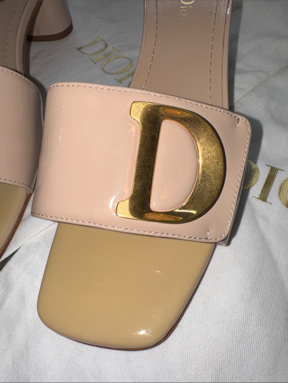Christian Dior C’est Beige Mule Sandals with Square Toe - Picture 10 of 11